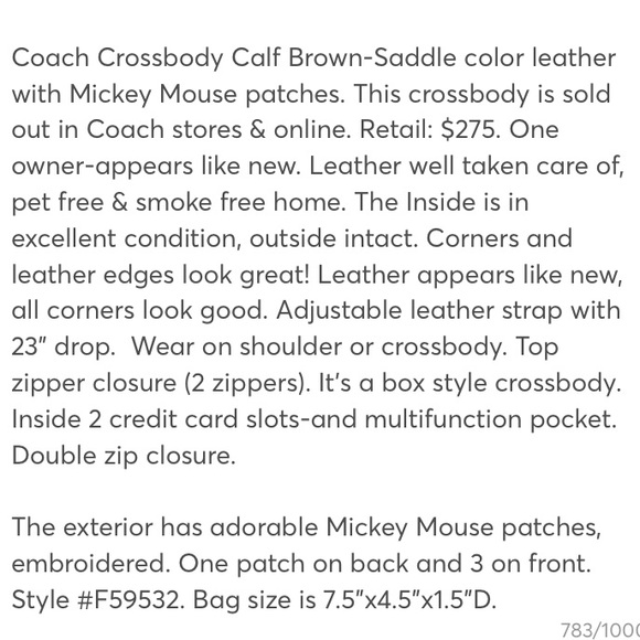 👜 ⭐️SOLD⭐️Coach Saddle Color Mickey Mouse Patches - Picture 8 of 8